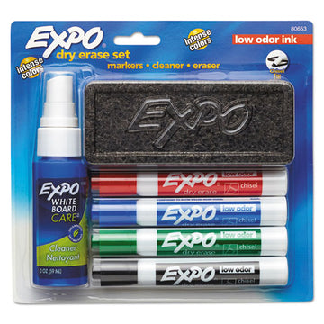 EXPO® Low-odor Dry Erase Marker Starter Set, Broad Chisel Tip, Assorted Colors, 4-set freeshipping - TVN Wholesale